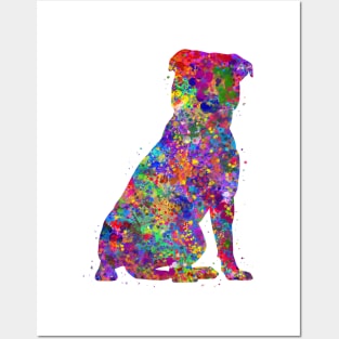 Staffordshire Bull Terrier watercolor Posters and Art